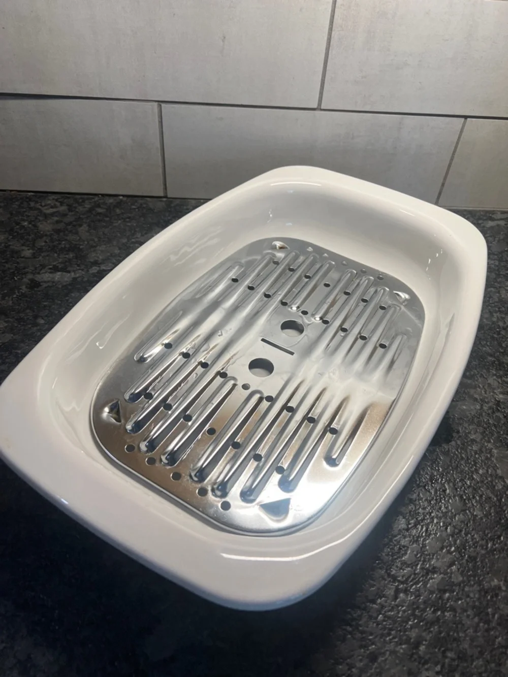 Corningware Roaster Cornflower Blue with Removable Stainless Steel Rack.Like new